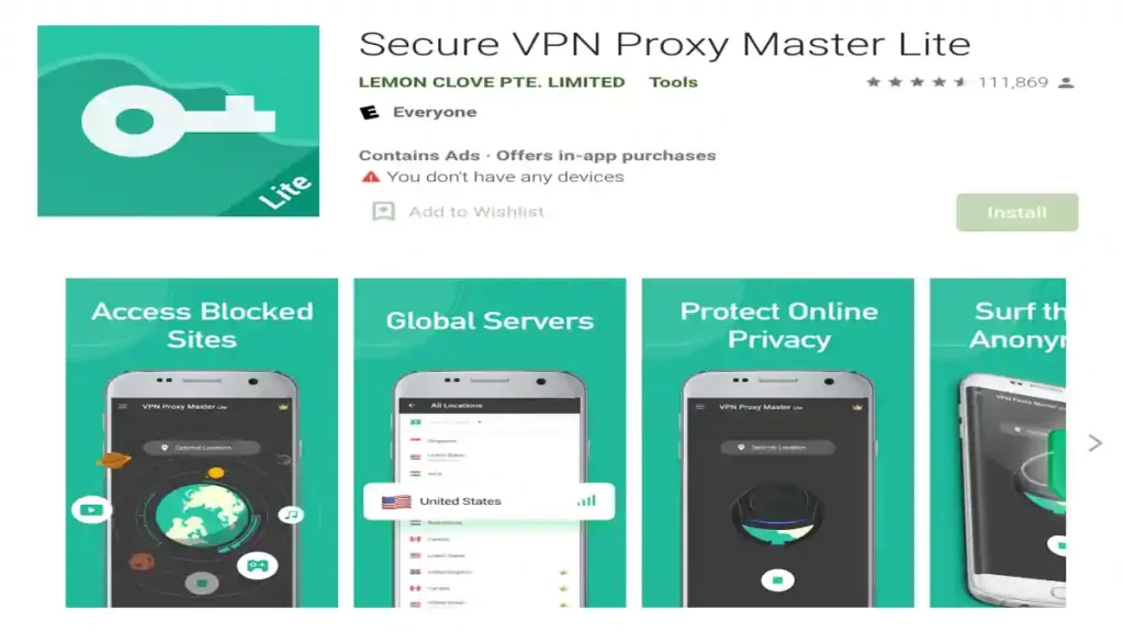 Secure VPN Proxy Master Lite